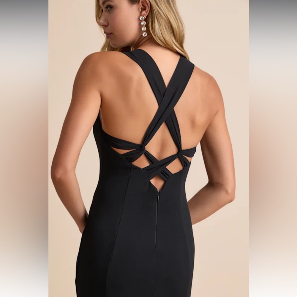 NWT- Taline Black Strappy Mermaid Dress